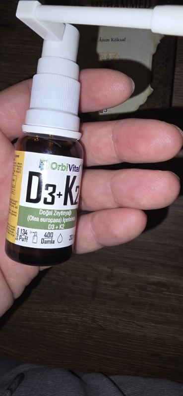 Orbi Vital D3K2 Vitamini Dilaltı Sprey 20,1 ml | 25 mcg D3 Vitamini ve 50 mcg K2 Vitamini