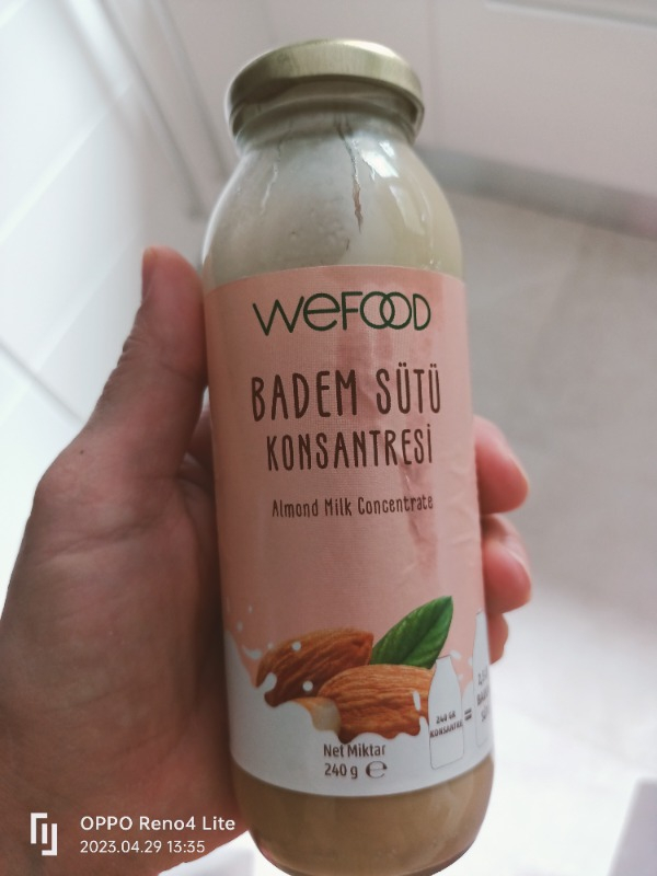 Wefood Badem Sütü Konsantresi (Şekersiz, %100 Badem) 240 gr