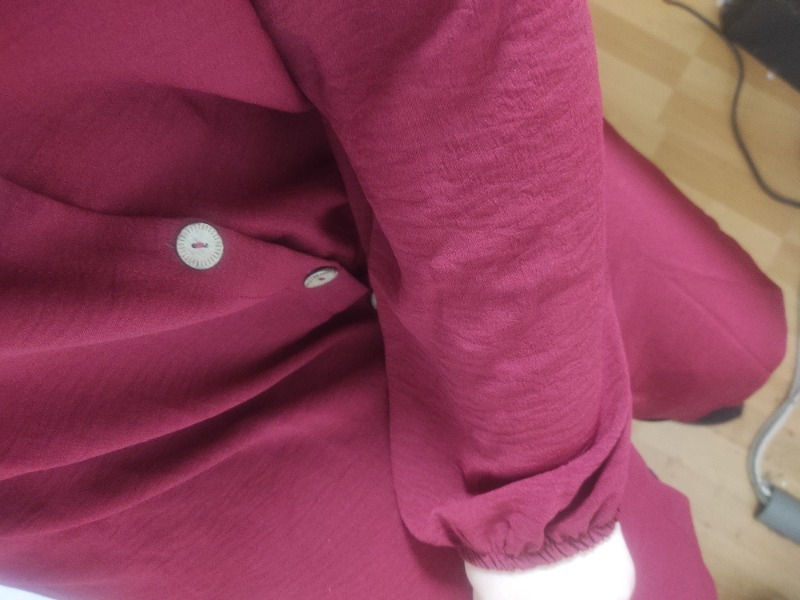 Saade Bordo Ahşap Düğmeli Tunik