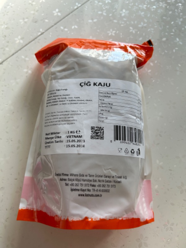List Nuts Çiğ Kaju 1 kg