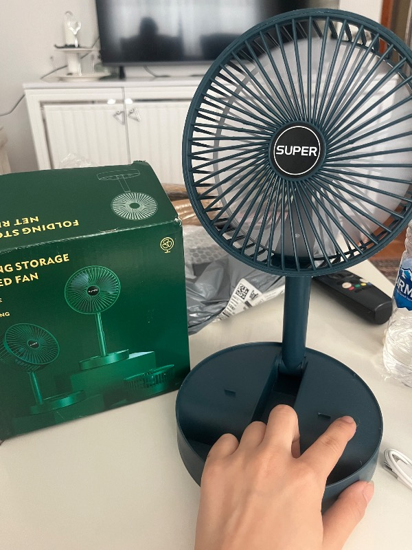Robeve Masaüstü Vantilatör Şarjlı Vantilatör Yükselebilen Fan Vantilatör Soğutucu Fan Klima Serinletici Fan 3 Kademeli Hız Ayarı Vantilatör