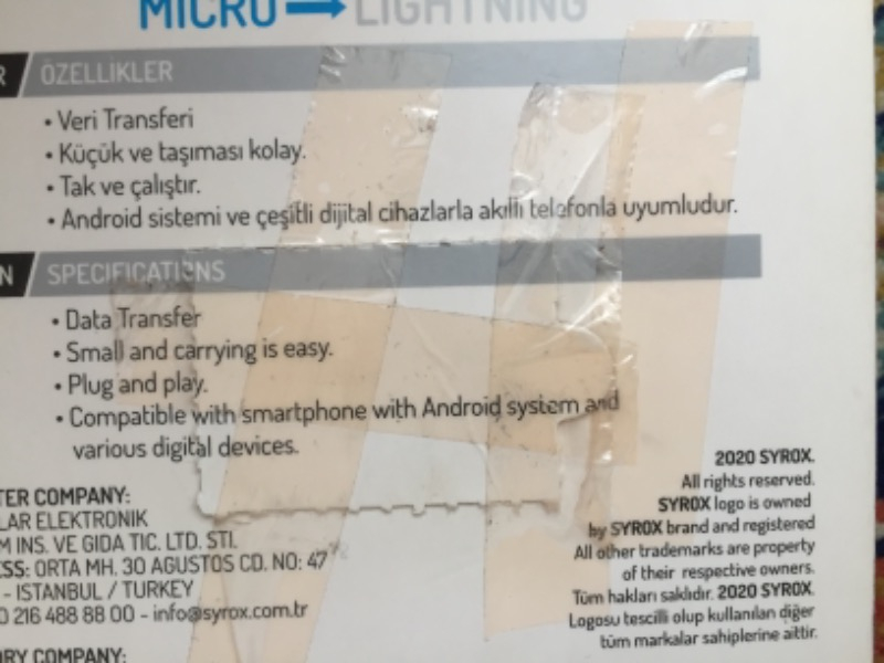 Syrox DT15 Micro Usb Apple iPhone Uyumlu Lightning Dönüştürücü