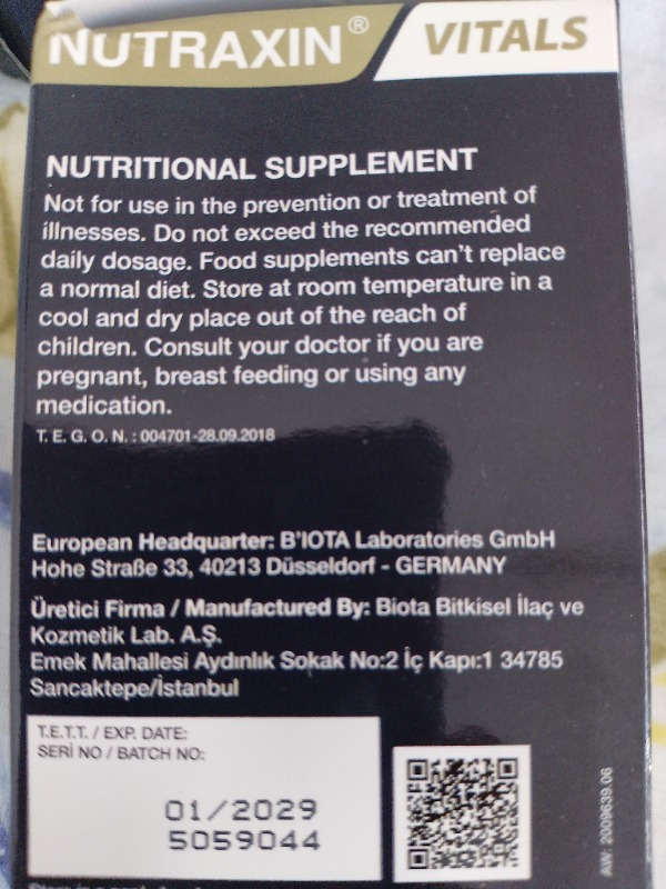 Nutraxin Men's MultiVitamin Complex 60 Tablet x 2 Adet