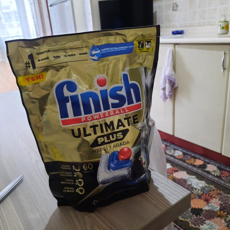 Finish Ultimate Plus 60 Kapsül  Bulaşık Makinesi Deterjanı Tableti (1 x 60 Kapsül)