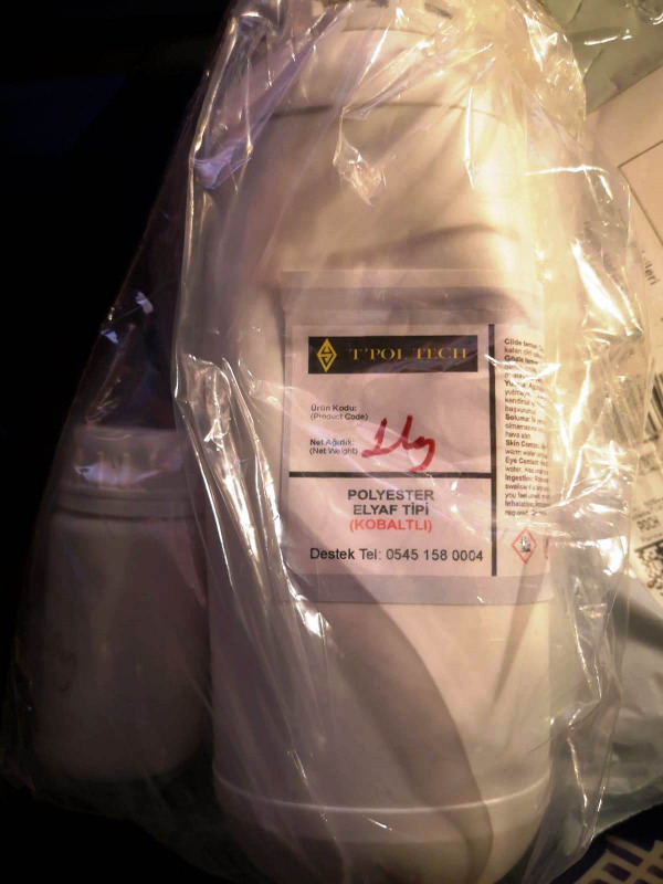 Fiber Elyaf Kompozit Fiber Elyaf Polyester Reçine 1kg. (Sertleştiricili)+Mek 10 Gr.