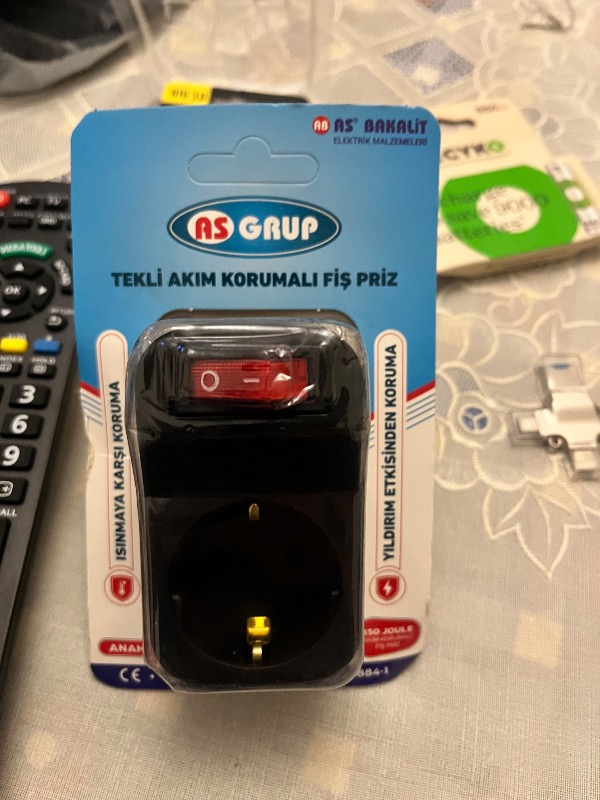 As Grup Asgrup Tekli Akım Korumalı Anahtarlı Fiş Priz
