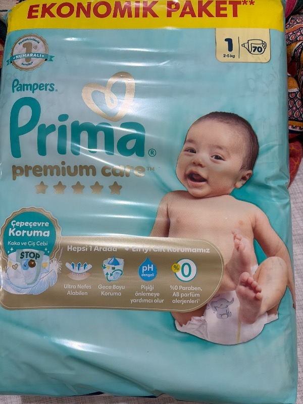 Prima PremiumCare Bebek Bezi Ekonomik Paket 1 Numara 70 Adet Bez