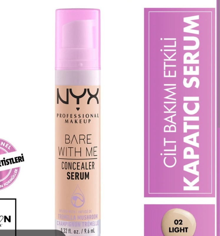 NYX Professional Makeup Bare With Me Kapatıcı Serum 2.5 Medium Vanilla Uzun Süre Kalıcı Vegan Formül