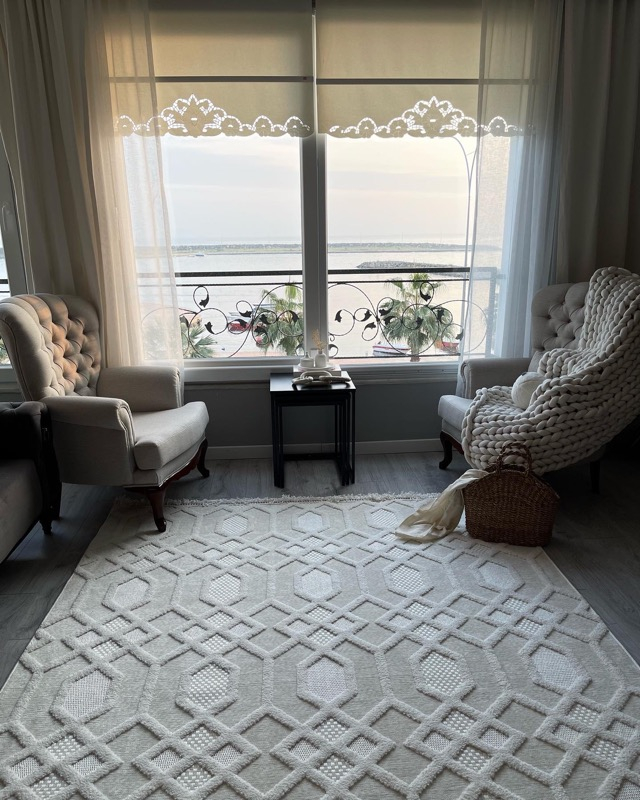Ritmo Home Natürel Keten Kırık Beyaz Tül Perde