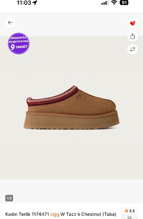 Kadın Terlik 1174471 Ugg W Tazz Iı Chestnut (Taba)