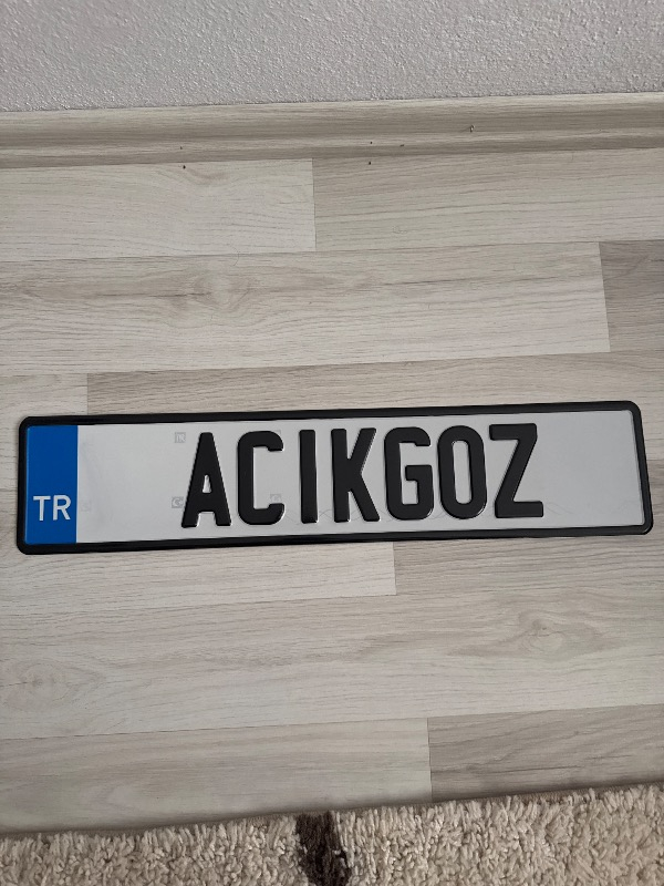 Oto Lüx Vernikli Sarı Dekor Plaka