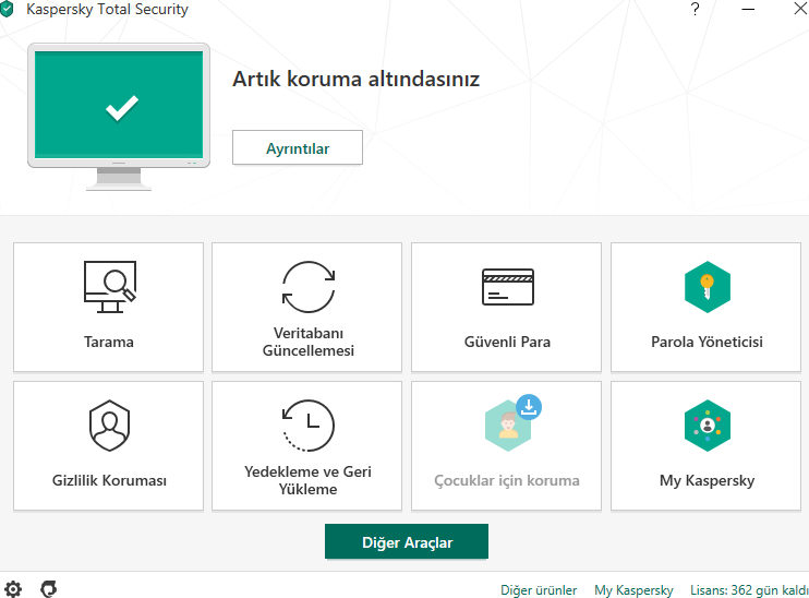 Kaspersky Total Security 1 Kullanıcı 1 Yıl Türkçe Virüs Programı