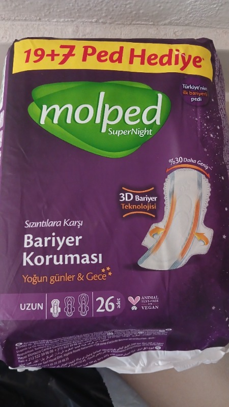Molped Supernight Hijyenik Ped Gece 26 Adet Uzun