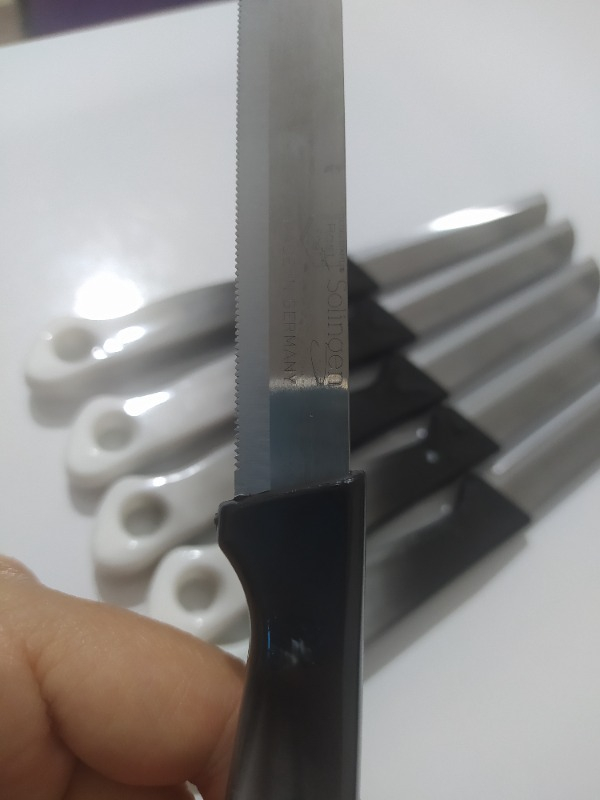 Solingen Meyve Sebze Bıçağı Ebruli Siyah-Beyaz 6'lı