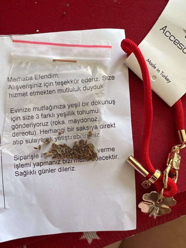 Ipli Yonca Bileklik - Kırmızı