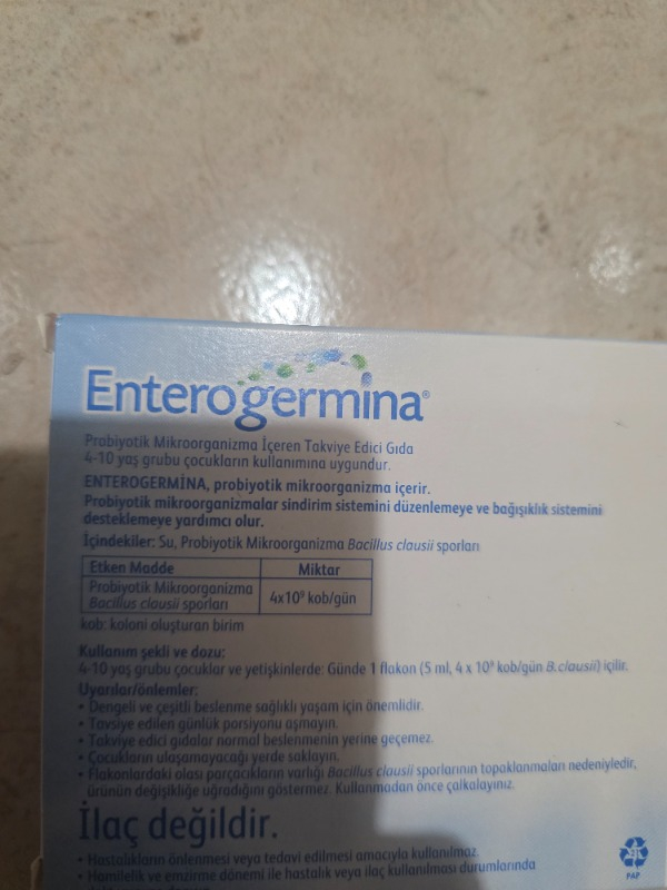 Enterogermina Yetişkin 5 ml 10 Flakon