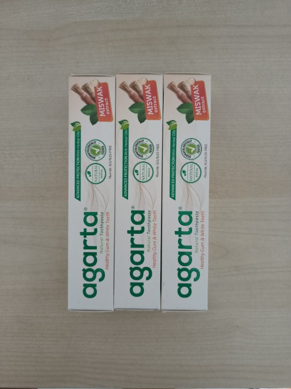 Agarta 3'lü Set Doğal Florürsüz Misvak Aktif Nane Diş Macunu 3×100 ml Tam Koruma Özelliği