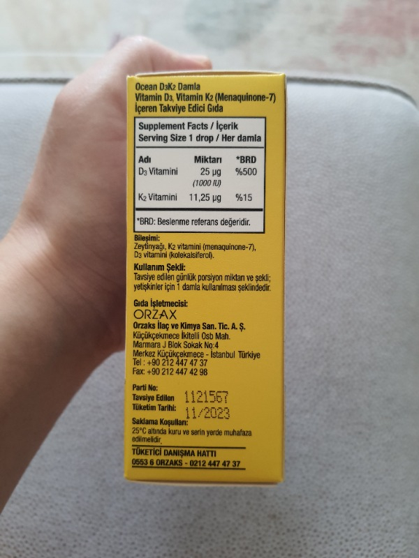 Orzax Ocean D3 K2 Damla 20 ml