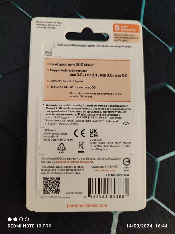 KIOXIA 128GB U366 METAL USB 3.2 GEN 1 BELLEK