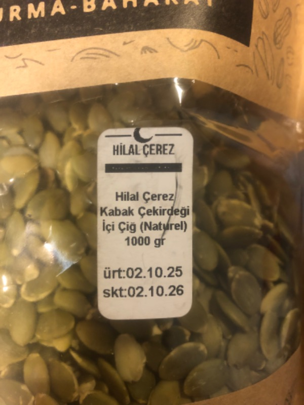 Hilal Çerez Kabak Çekirdeği İçi Çiğ (Naturel) 1000 gr