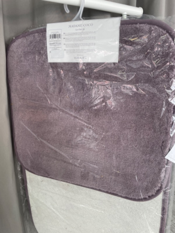 Madame Coco Carol 2'li Banyo Paspası - Koyu Mürdüm - 50 x 80 + 45 x 50 cm