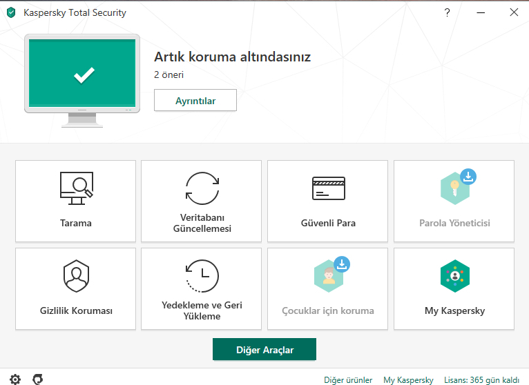 Kaspersky Total Security 1 Kullanıcı 1 Yıl Türkçe Virüs Programı