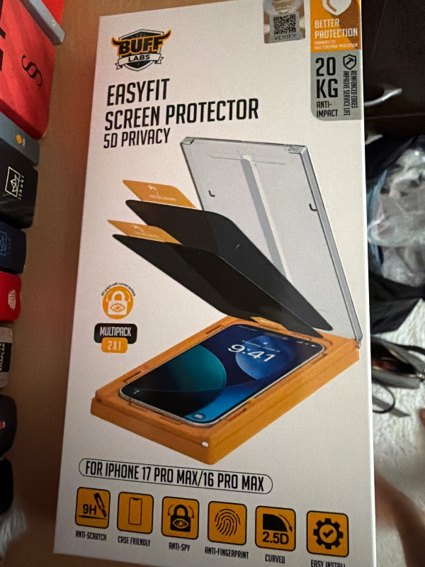 Buff iPhone 17 Pro Max/16 Pro Max 5d Privacy Easyfit 2 Adet Ekran Koruyucu