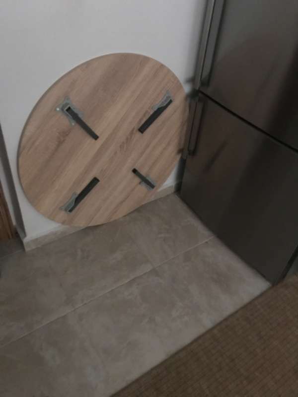 Alesta Life 90 Cm Çap - Ahşap Renk Katlanabilir Yer Sofrası Hamur Açma Tahtası Oyun Masası - 21 Cm Yükseklik