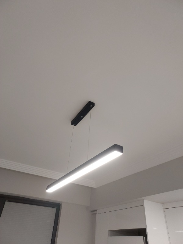Hegza Lighting LİNEER-100 (Siyah Kasa, Gün Işığı) Ledli Modern Avize
