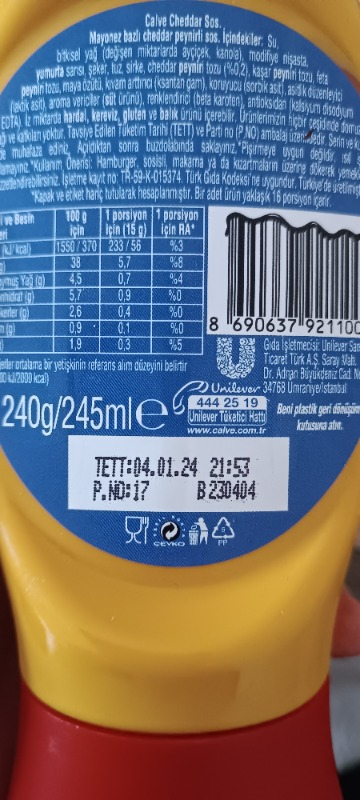 Calve Sos Cheddar 240 g
