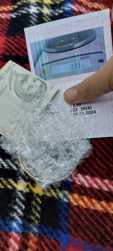 T51 Tuğrul Altın 4 Gr(Gram) 22 Ayar Kibrit Çöpü Bilezik