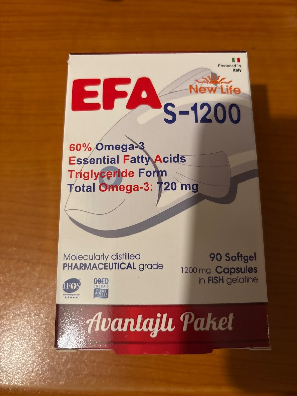 New Life Efa S-1200 Mg 90 Kapsül Omega-3 İçeren Balık Yağı Takviyesi Trigliserit Form