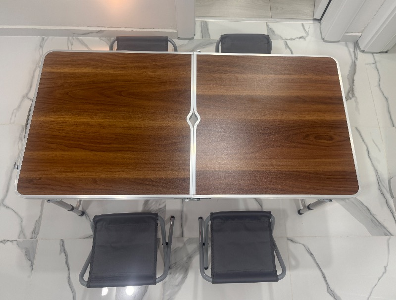 Uniqamp ® Quatro™ Çanta Tipi 4 Tabureli Katlanır Kamp Masa Seti