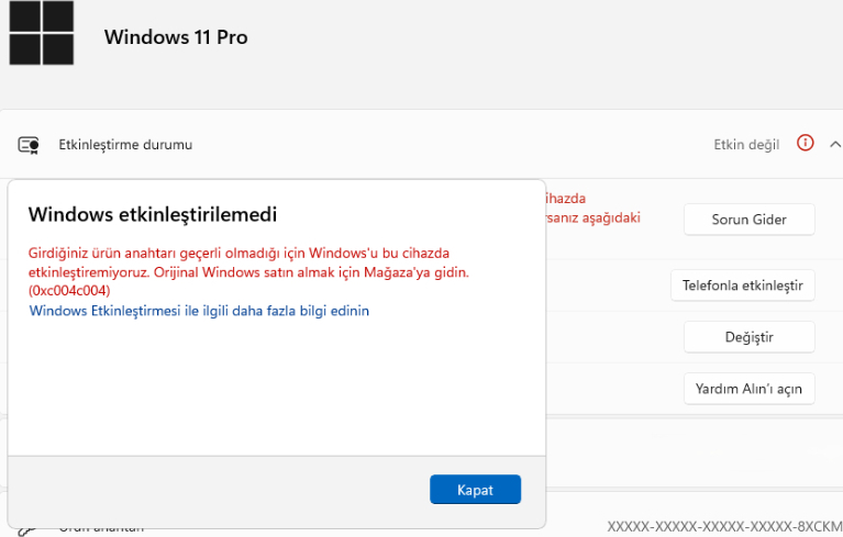 Microsoft Windows 11 Pro Retail Ömür Boyu Elektronik Lisans - 2025 Key ve Ürün Anahtarı