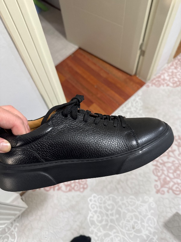 Lufian Tommy Erkek Deri Sneaker Ayakkabı Siyah