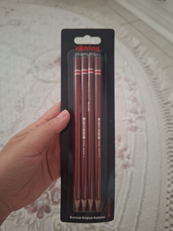 Rotring Kırmızı Kopya Kalemi 4'lü Paket Renkli Kurşun Kalemler için Pratik Yazım Aracı