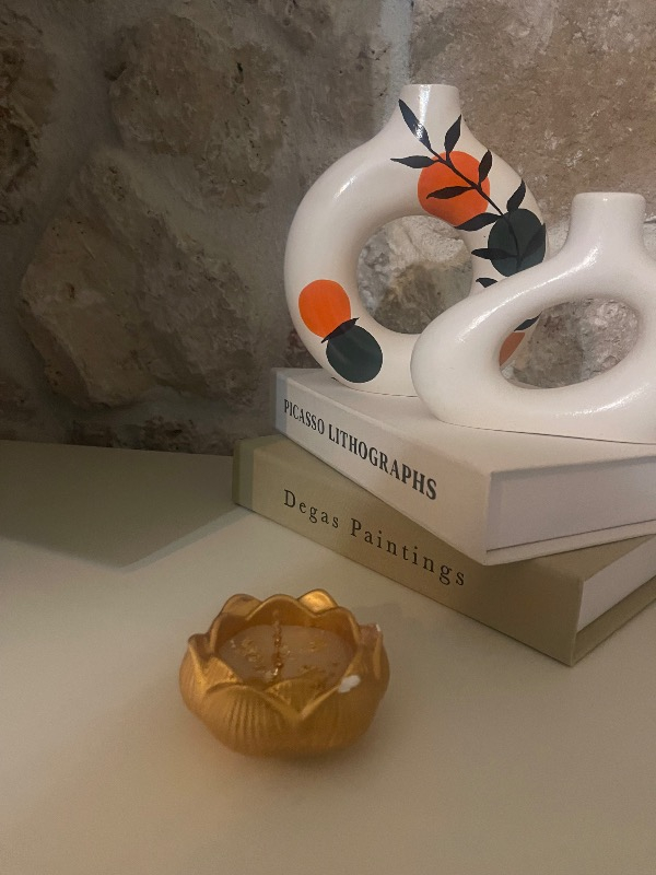 Luniva Home Bohem Desenli 2'li Halka Vazo Seti Ev Ofis Dekoru Hediyelik Set