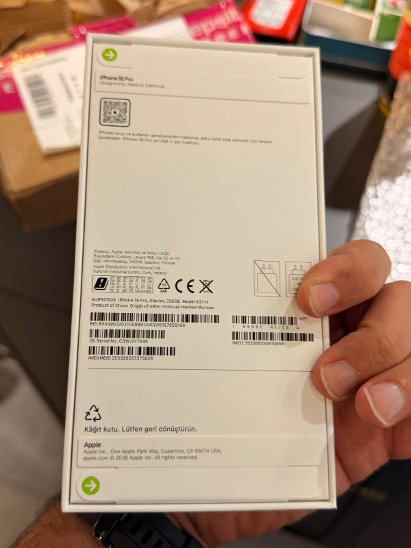 Apple iPhone 18 Pro 256 GB Buzul Rengi