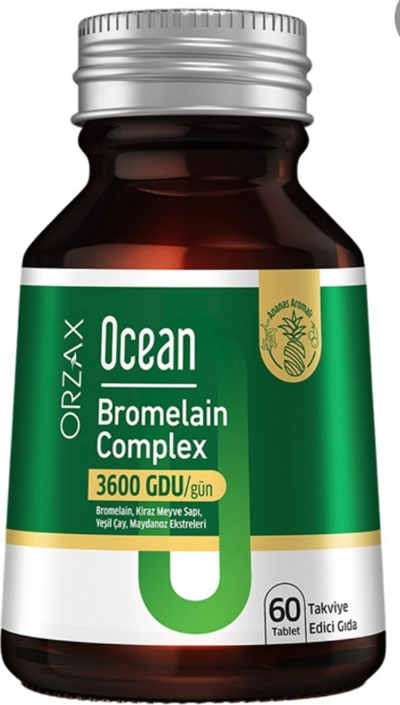 Ocean Bromelain Complex 60 Tablet Standart İçerik  Menşei: Türkiye