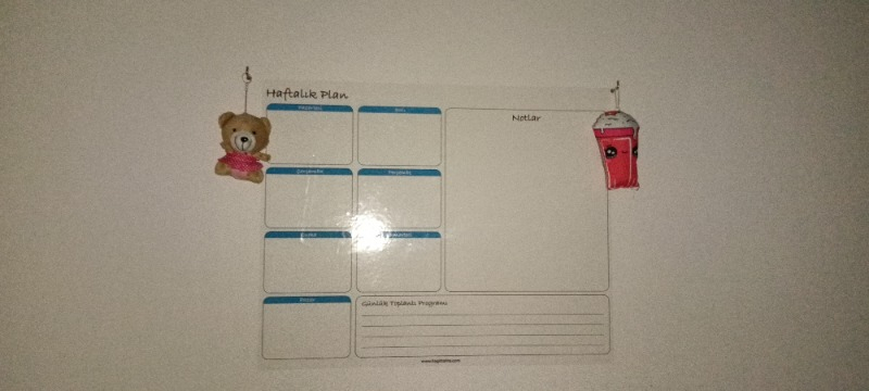 Buffer Haftalık Planlayıcı Manyetik Duvar Stickerı Takvim 100 cm x 60 cm