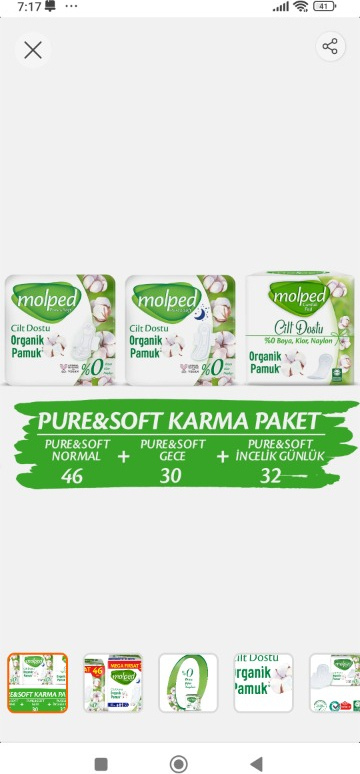 Molped Pure&Soft Karma Paket (46'Lı Normal + 30'Lu Gece + 32'Li Günlük)