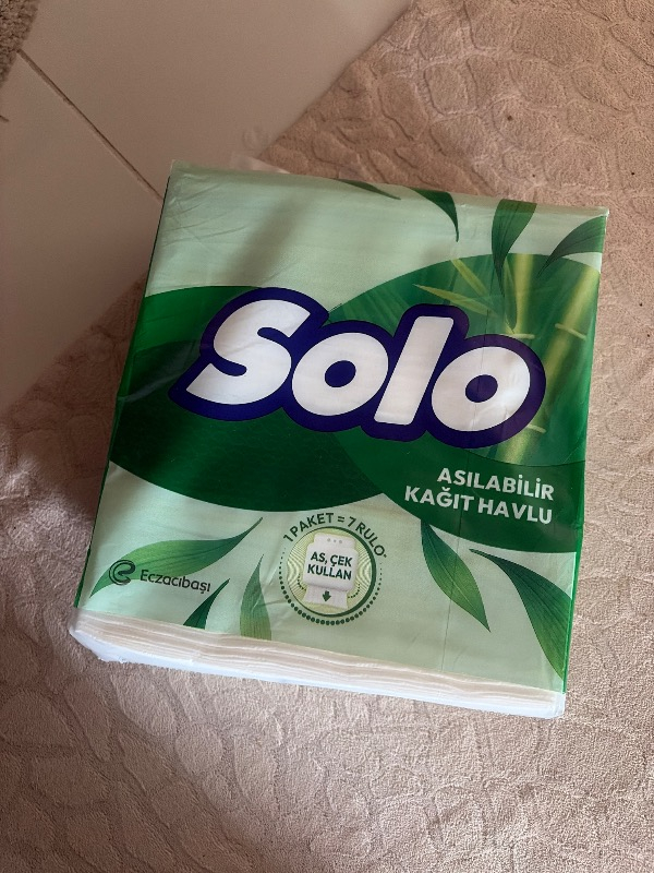 Solo Asılabilir Kağıt Havlu 1 Paket = 7 Rulo Hijyenik ve Pratik Kullanım İçin Uygun