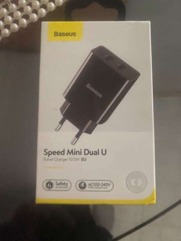 Baseus Speed Mini Dual Seyahat Şarjı 10.5W-Siyah CCFS-R01
