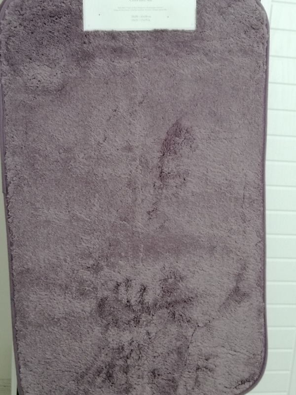 Madame Coco Carol 2'li Banyo Paspası - Koyu Mürdüm - 50 x 80 + 45 x 50 cm