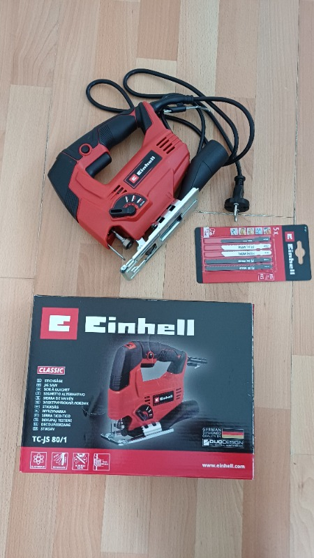 Einhell Dekupaj Testere TC-JS 80/1 (550 W, devir sayısı 1000-3000 d/d, devir kontrol elektroniği, 4 kademeli sarkaç hareketi, toz emiş, aletsiz testere bıçağı değişimi) - 4321145