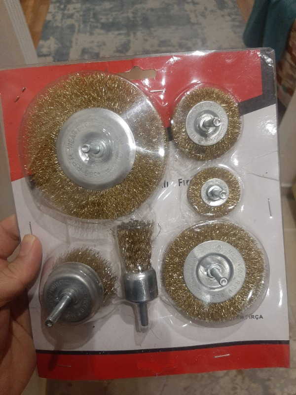 Gfb 6 Parça Pimli Tel Fırça Seti  Matkap Fırça Set
