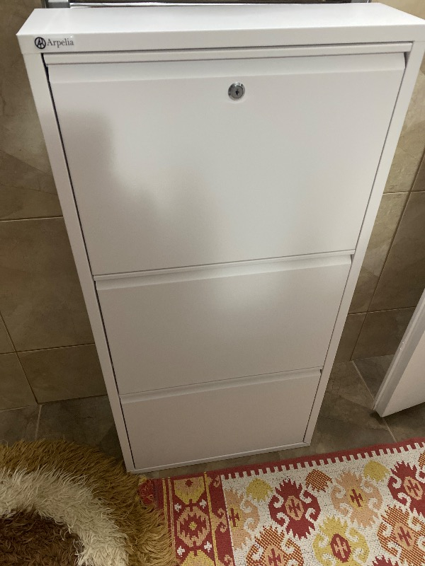 Arpelia Metal Ayakkabılık 3’lü Kilitli (Beyaz)