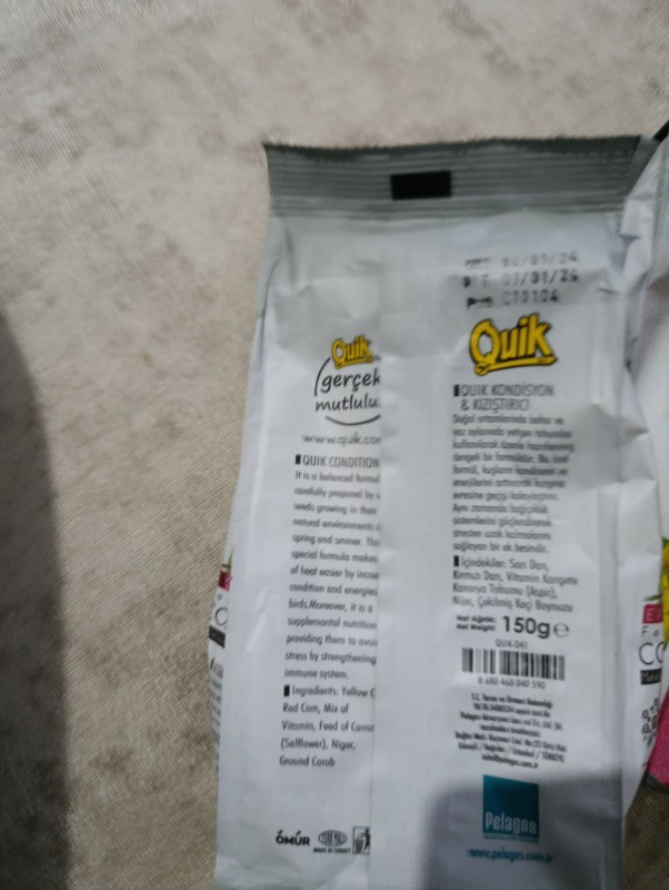 Quik Kızıştırıcı Yem Muhabbet Kuşları İçin Özel Enerji Verici 999 gr Tanecikli İçerik