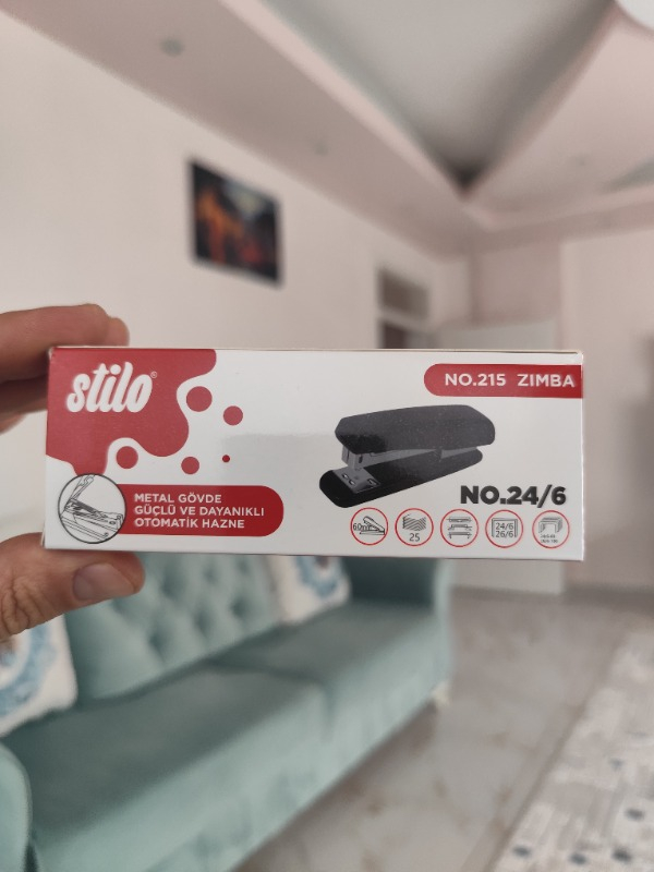 Kraf Zımba Makinası No:24/6 20G Siyah 25 Sayfa Zımbalama Kapasiteli Ergonomik Tasarım