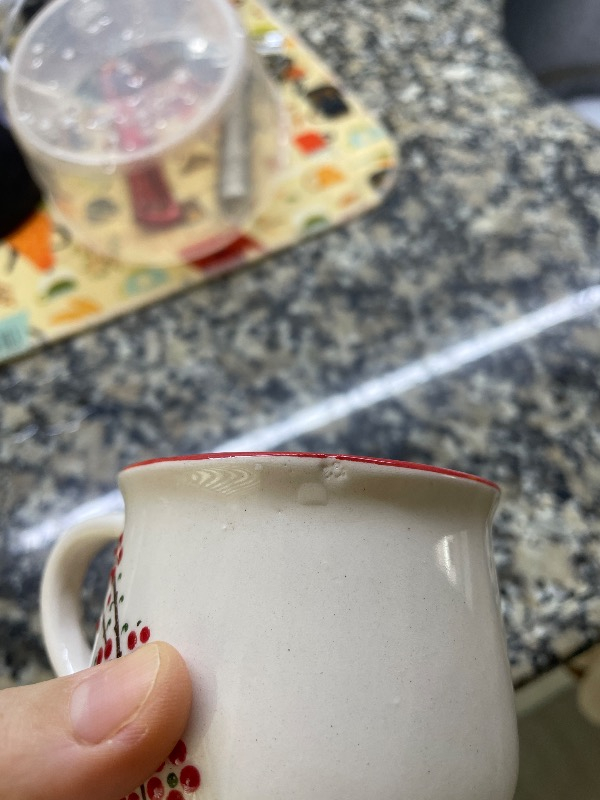 Aryıldız Rosella 2’li Kupa Bardağı Kırmızı Çizgili Porselen Set 150 ml El Yapımı
